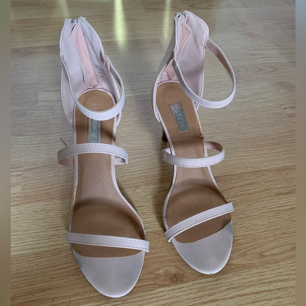 Pink strappy heels